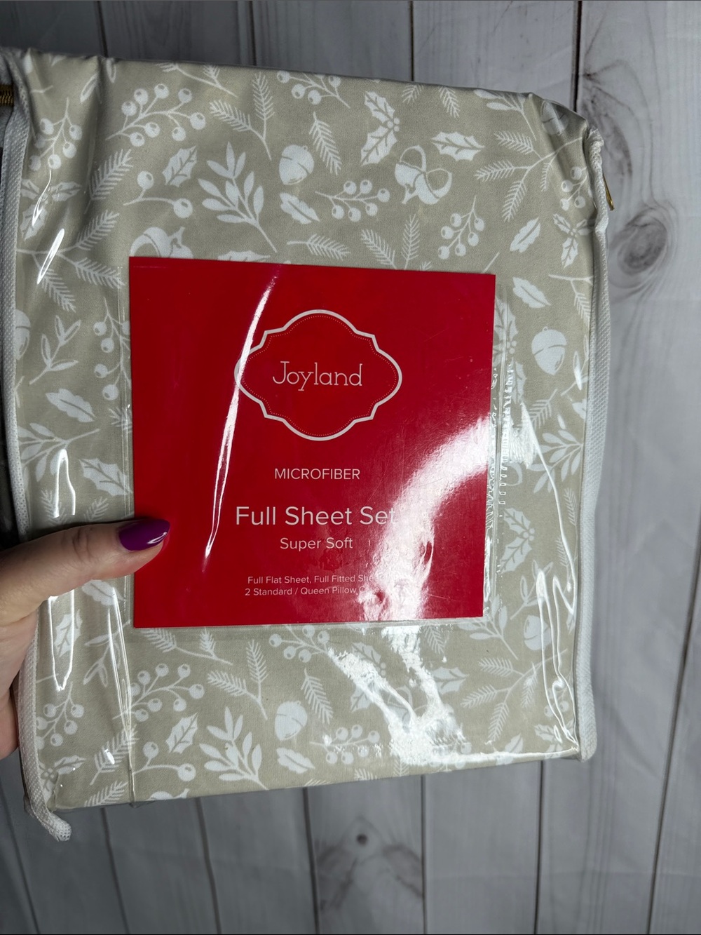 Belk Joyland Cream Microfiber Full Sheet - Soft fall/holiday/christmas NEW 1123